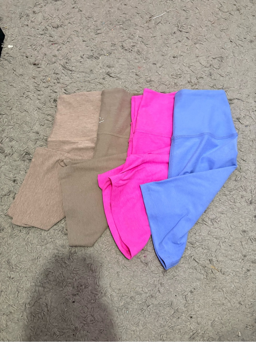 Beyond Yoga Women’s 4-Pack Shorts in Hot Pink, Light Gray, Dark Gray, and Blue